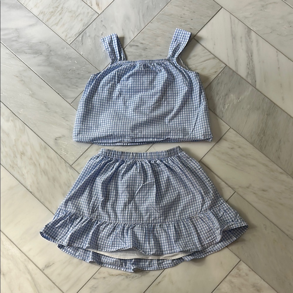 GAP Kids Blue Checkered Outfit Girls Size L